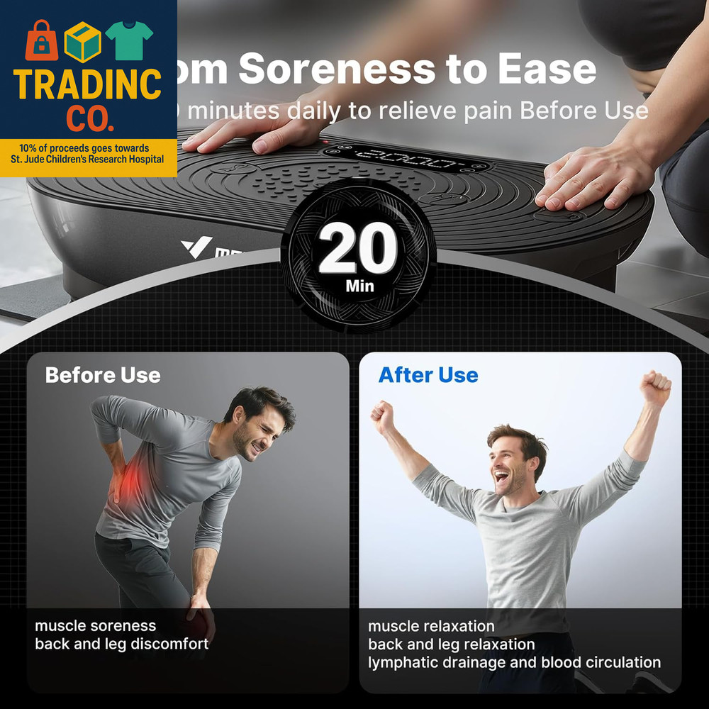 Vibration Plate Exercise Machine, Vibrating Platform for Lymphatic Drainage Weig