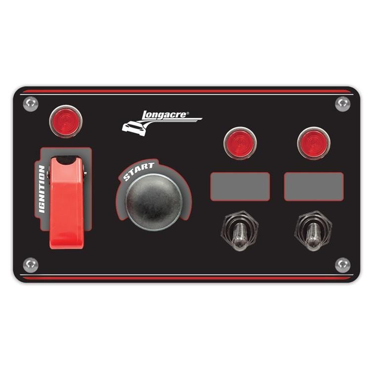 Longacre 44867 Flip-up Start / Ignition Panel w/ 2 Acc & Pilot Light IMCA Dirt
