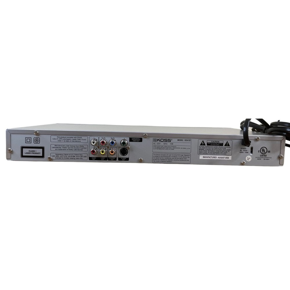 KOSS KS4125 DVD/CD Player with Manual No Remote