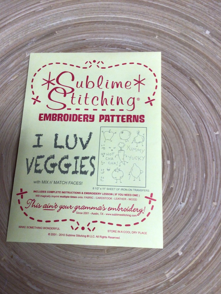 Sublime Stitching Embroidery I Luv Veggies 2001-2010