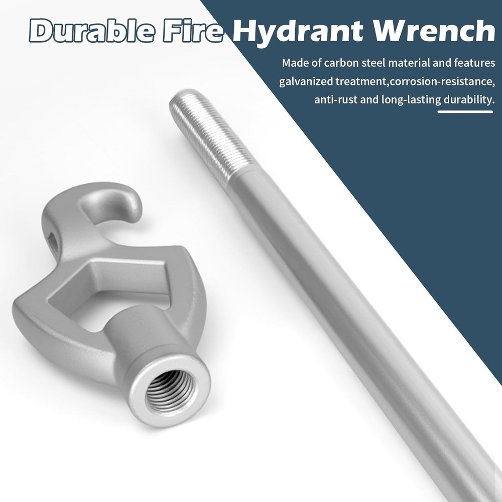 2PCS Professional Fire Hydrant Wrench, Adjustable Spanner Tool for 1-1/2" to 3"