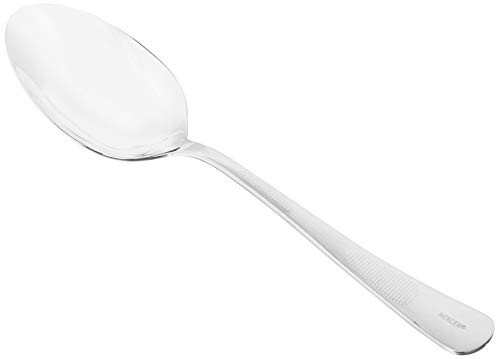 18-8 Stainless Steel Plating Spoon with Solid Bowl, 9 Silver Solid Bowl - 9"
