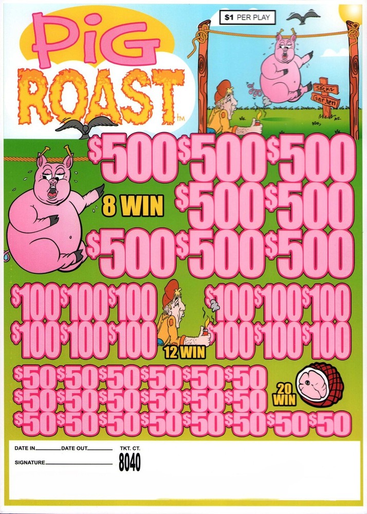 Pull Tab Ticket - Jar - Game - Pig Roast - 8,040 ct
