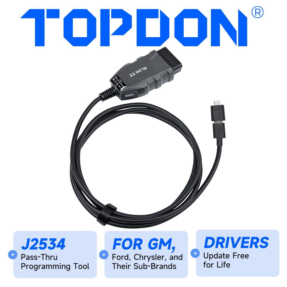 TOPDON RLink X3 Car Diagnostic Tool J2534 Programming