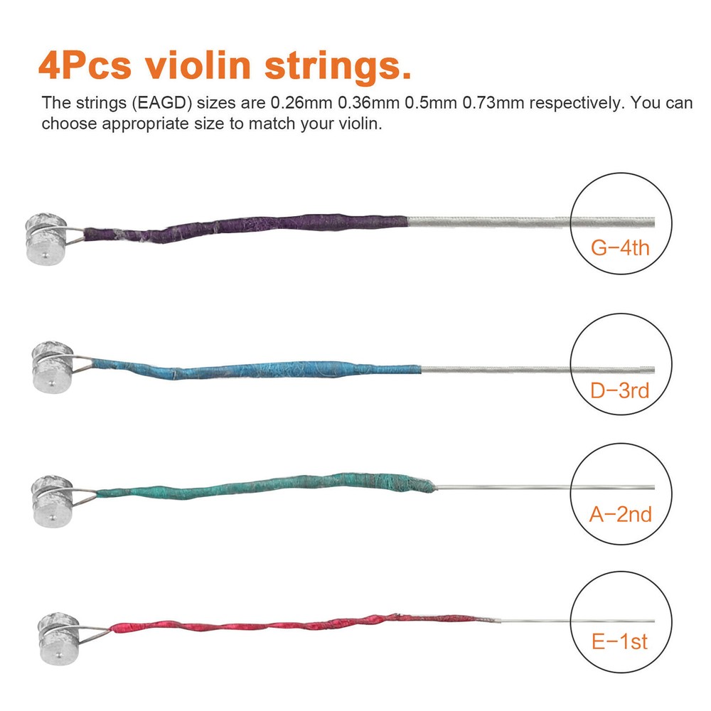 5 Sets Violin Strings 3/4 4/4 Violin Strings Steel Strings G D A E Strings N2I7