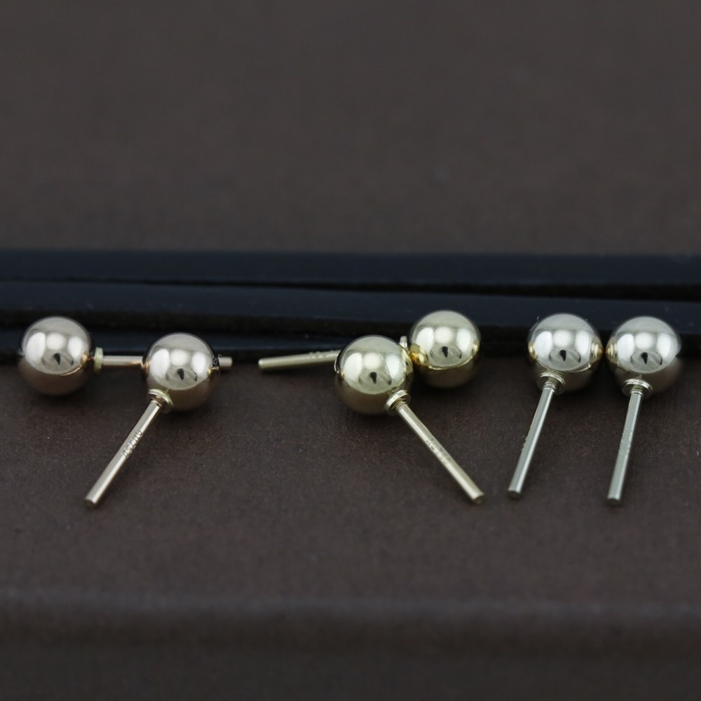Genuine 18CT Solid Gold Screw Posts & Balls 5mm - 1 Pair Set