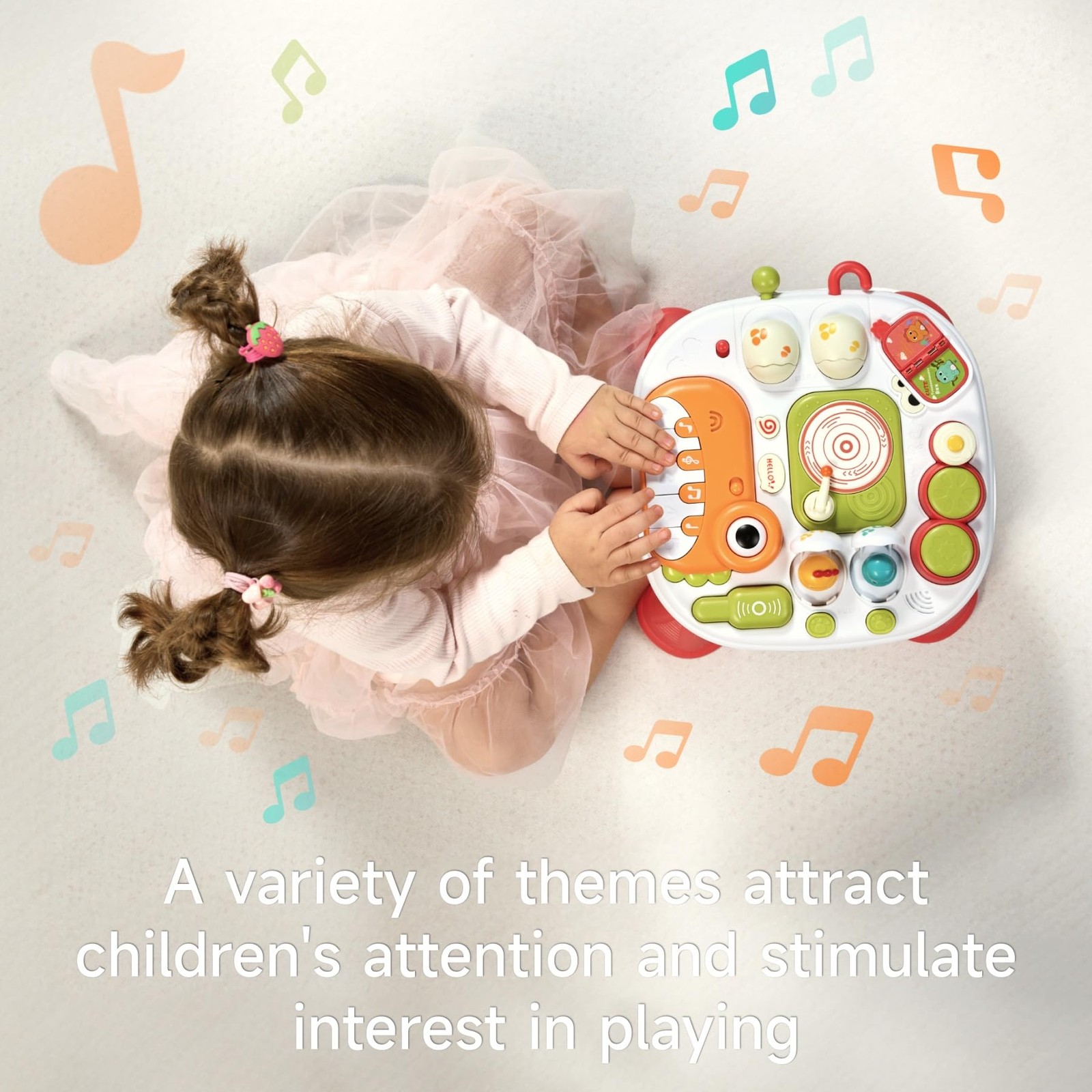 Baby Activity Table Learning & Fun, Baby DJ Table for Sitting Play, Keyboard ...