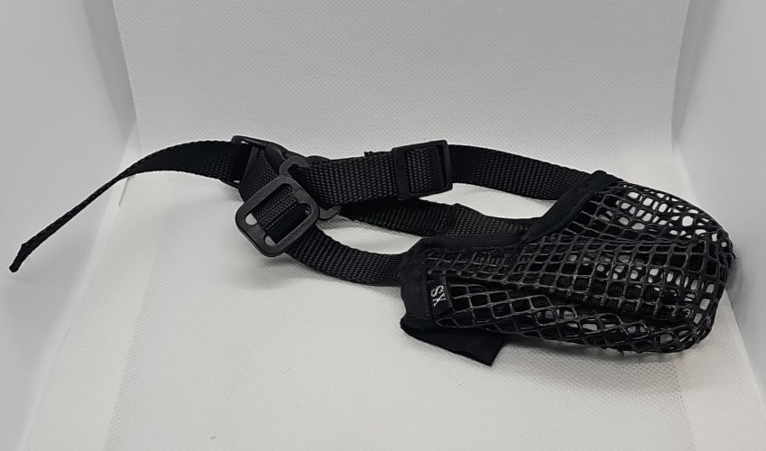 XS Dog Muzzle Mayerzon Breathable Mesh Black Adjustable