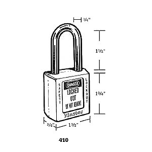 Master Lock 410RED Safety Padlock, Keyed Different, 1 Key