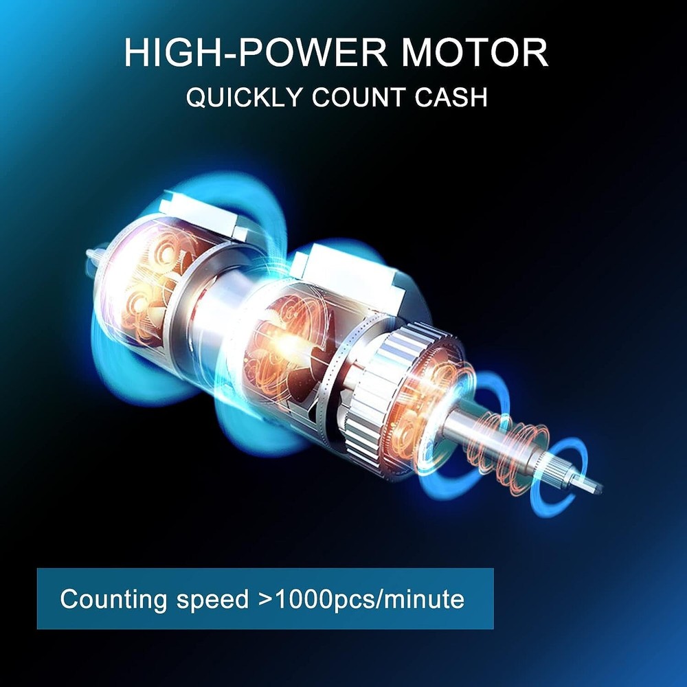 Advanced Portable Money Counter Machine - LED Display - Add&Batch Modes