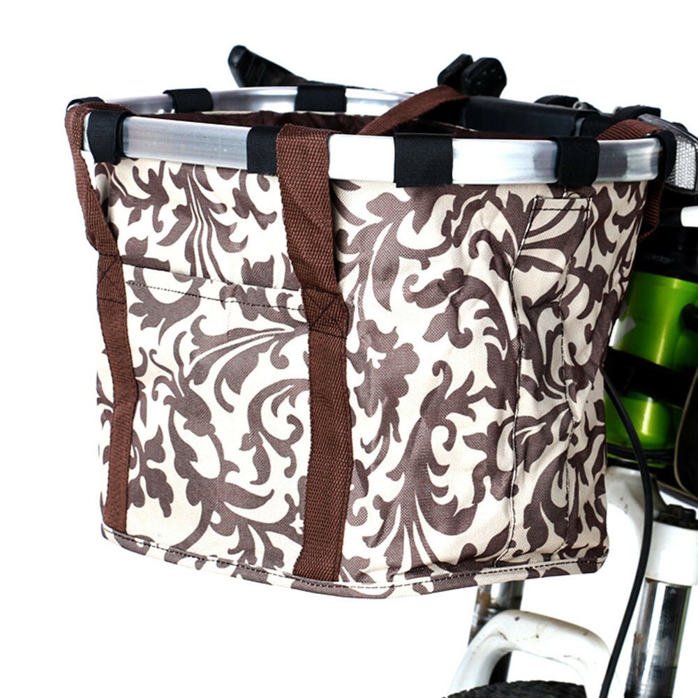 Multi Purpose Bicycle Basket Folding Remove Handlebar Metal Aluminum Frame Baske