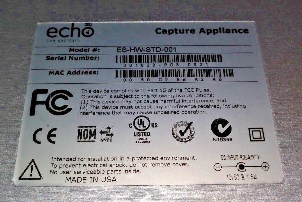 Echo 360 Capture Appliance Classroom Whiteboard Presentation Unit ES-HW-STD-001
