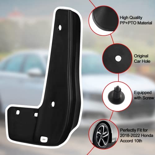 Mud Flaps Splash Guards 4PCS Front & Rear Side Mud Guards 2018-2019 Accord