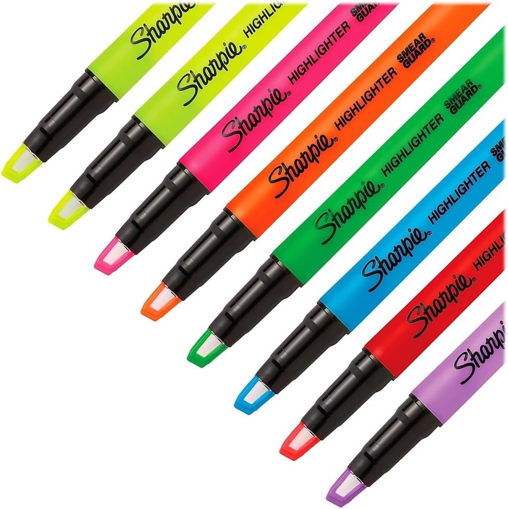 Sharpie Clear View Highlighter Sticks, Chisel 8 Count (Pack of 1), Assorted