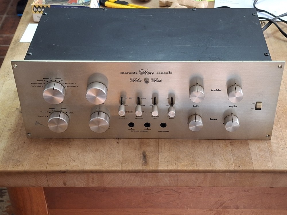 Vintage MARANTZ Model 7T Pre Amplifier Stereo Console Solid State Silver WORKS