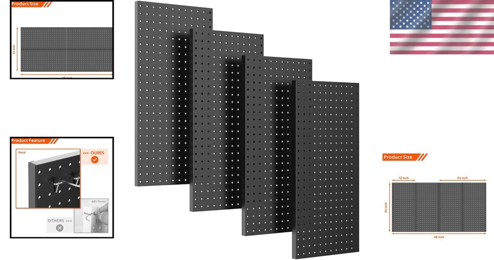 Metal Pegboard Wall Panels - Garage Tool Storage