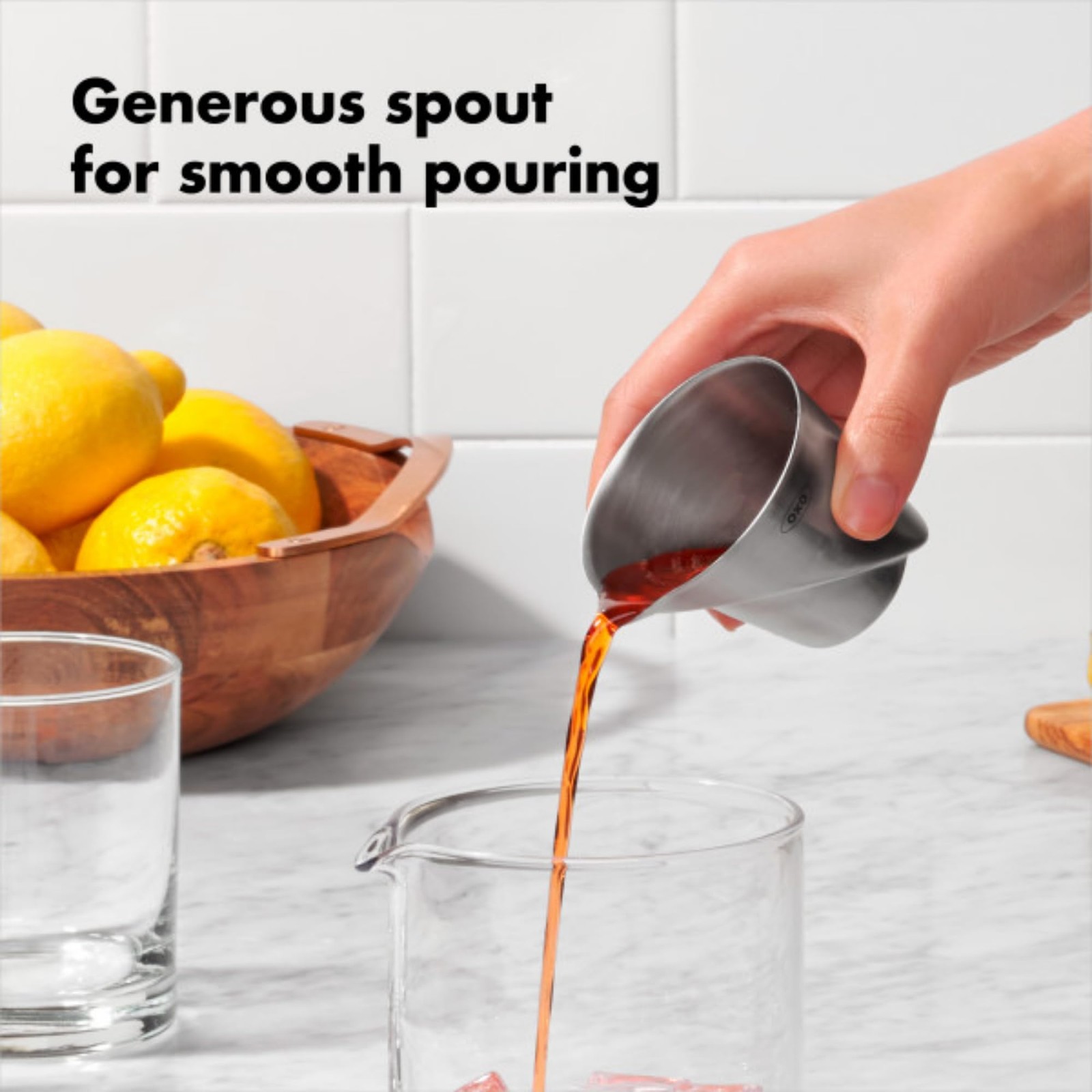 OXO SteeL Angled Measuring Jigger 2 oz, Stainless Steel