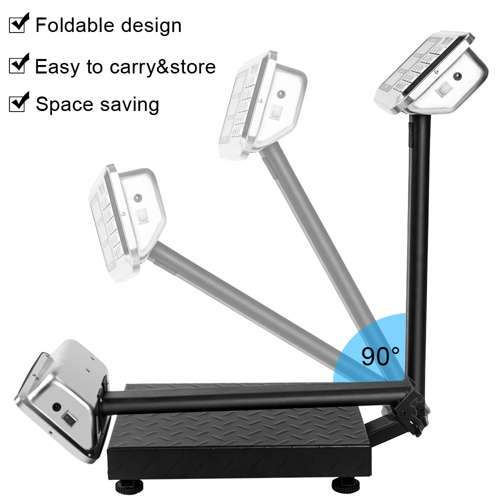100kg/220lbs Foldable Electronic Platform Scale High-Definition LCD Display NEW