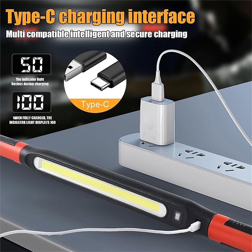 3000LM LED Work Light Rechargeable Magnetic Underhood Work Light with Hooks
