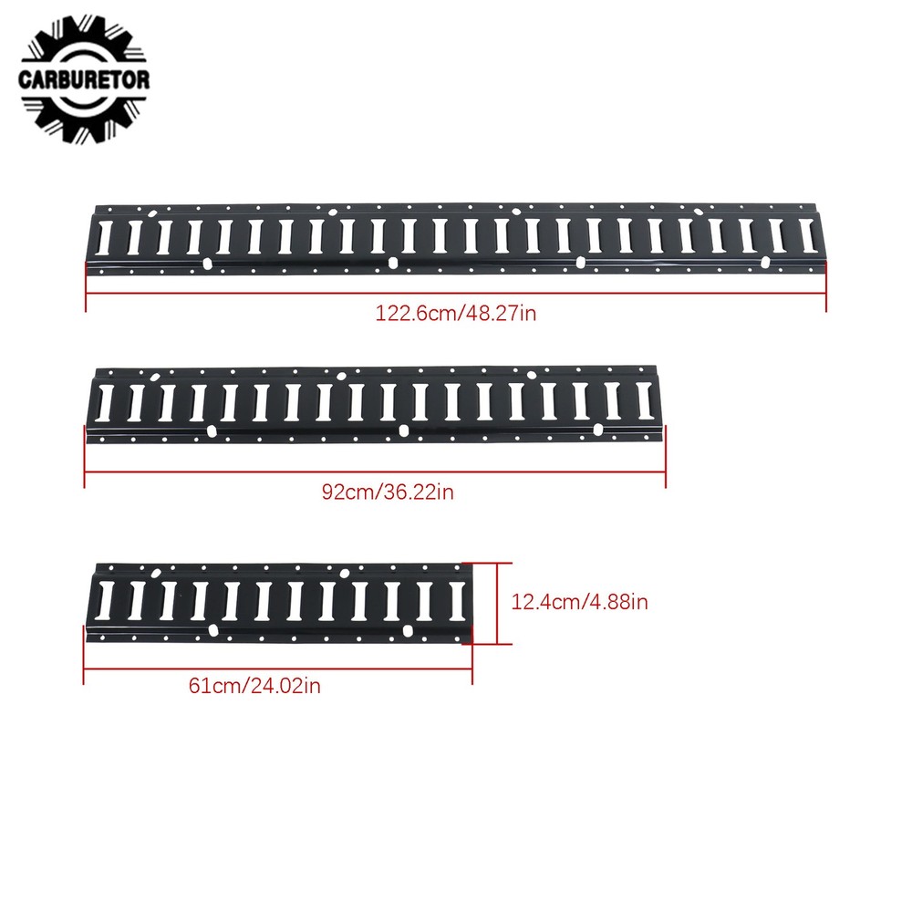 22 Pcs Mixed Size 2ft 3ft 4ft Black E Track Rails Complete Kit With Hardware
