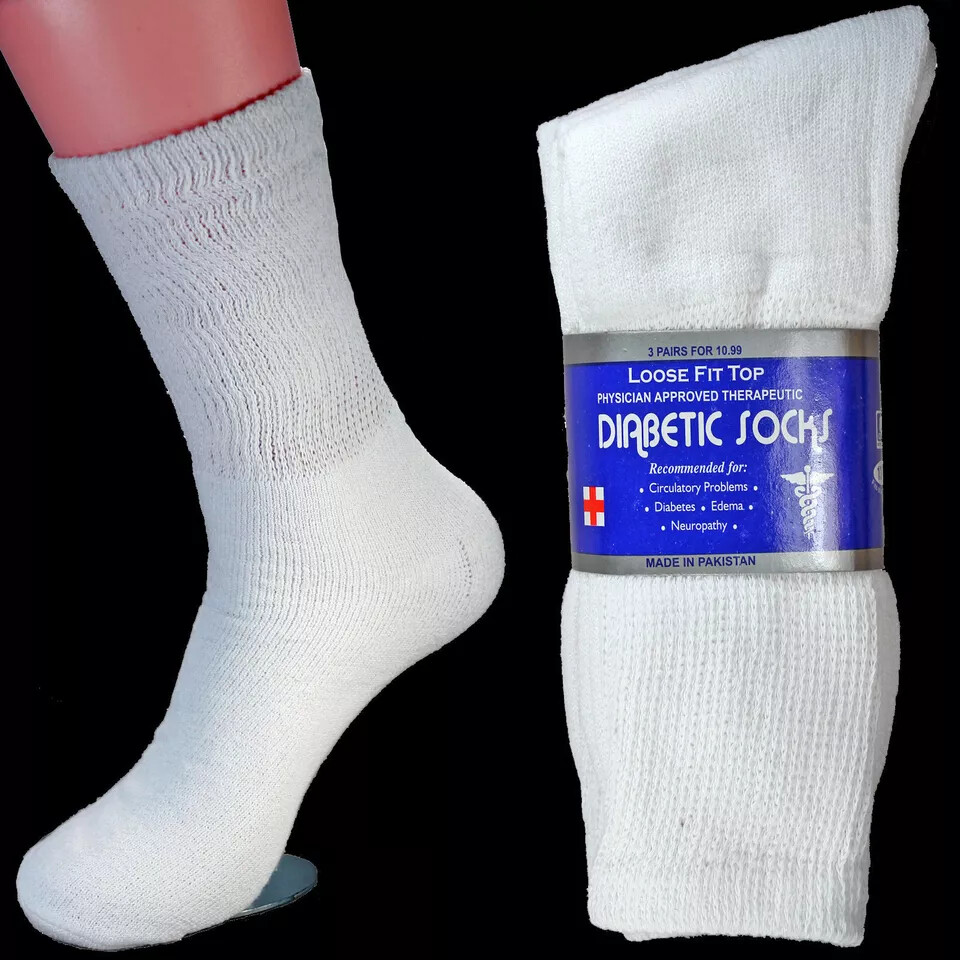 Wholesale Bulk Mens Diabetic Crew Socks Health Circulatory Size 9-11,10-13,13-15
