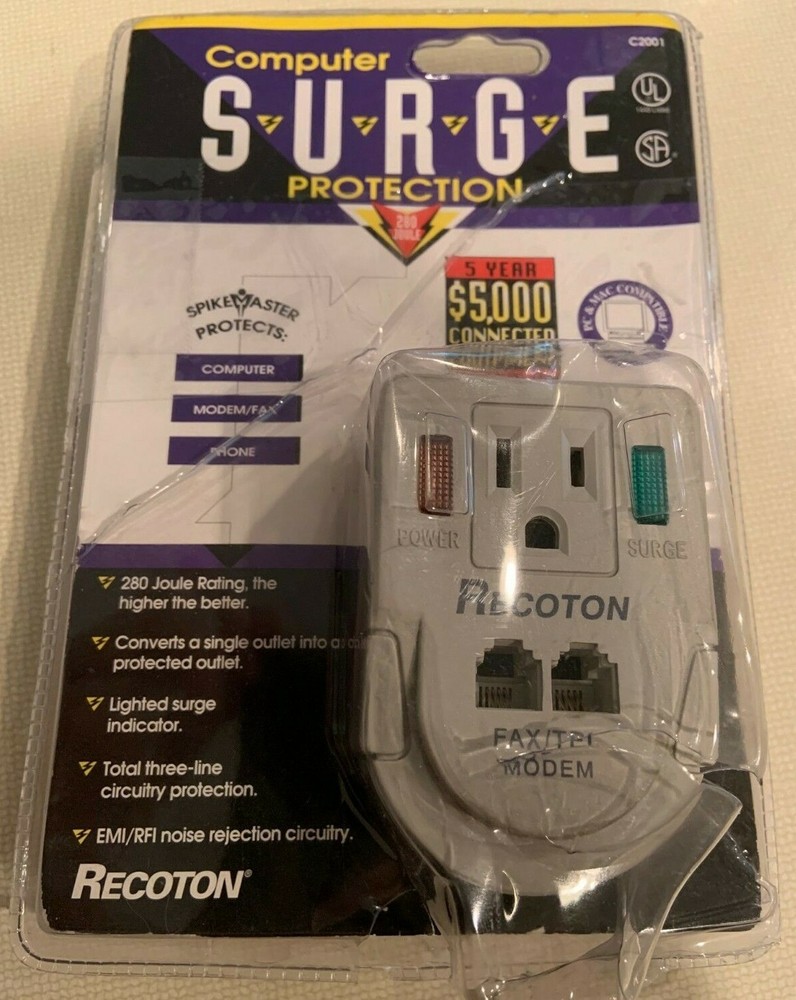 RECOTON COMPUTER MODEM/FAX PHONE SURGE PROTECTION C2001 - OPEN BOX
