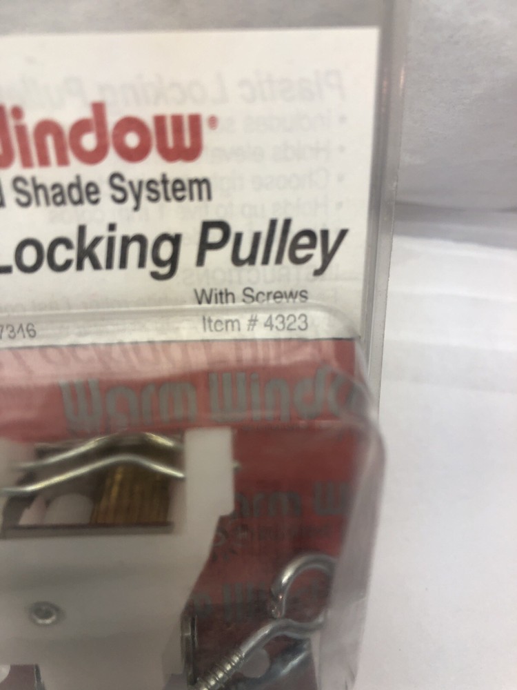 Plastic Locking Pulley ~ Warm Window Insulated Shade System ~ #4323 NIP