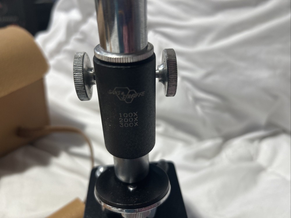 Sans & Streiffe Microscope in Case W/ Extras See Pics Rare Find