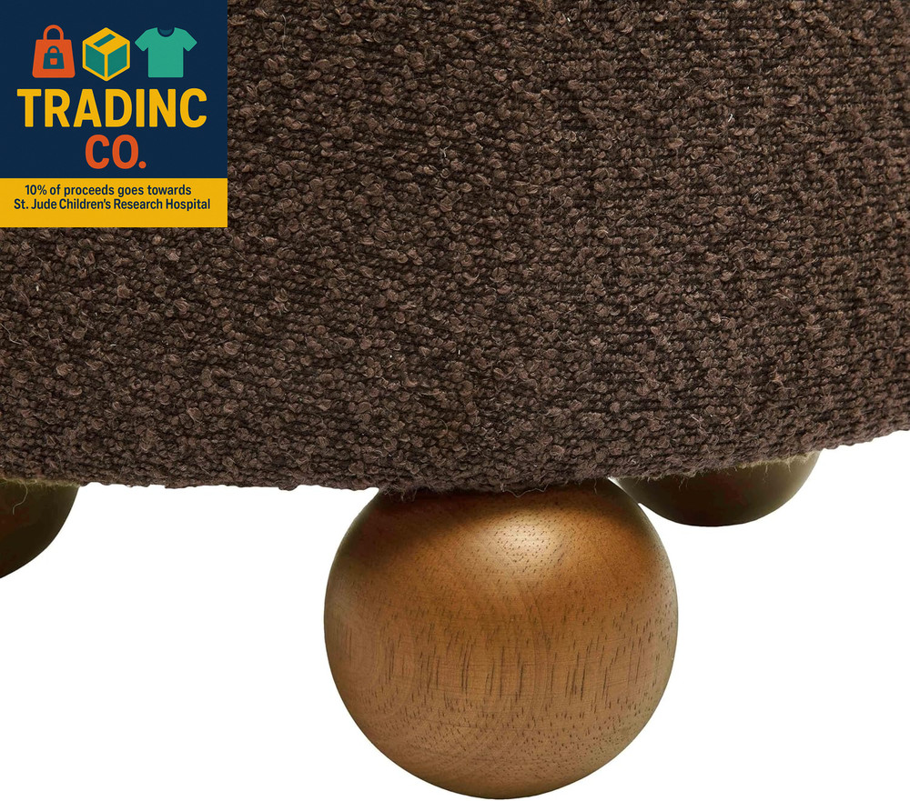 Jaine Upholstered Stool (Chocolate Brown)
