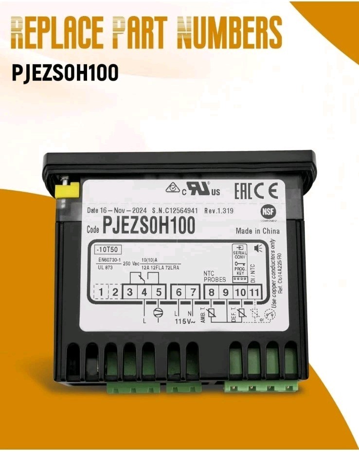 Fridge Temperature Controller Thermostat w/ Sensor PJEZS0H100 Digital Probe 115V