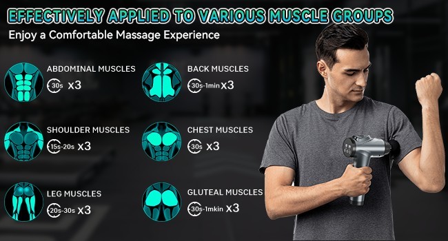 Massage Gun Deep Tissue Massager, 30 Speed Percussion Muscle Massager 9 Heads