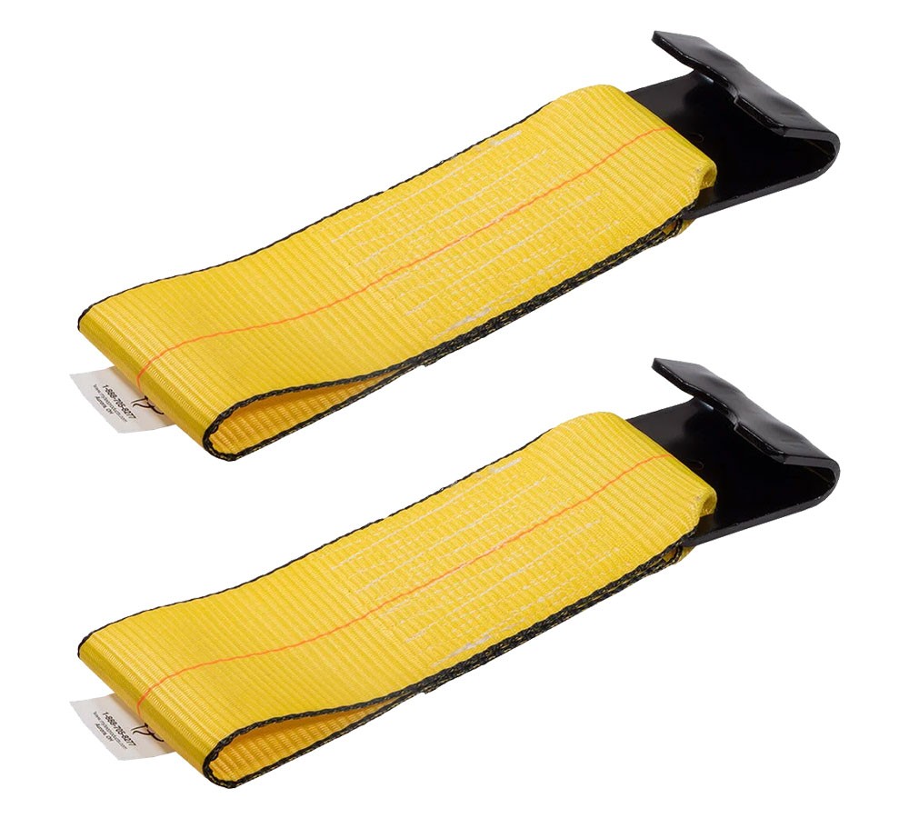 2PK 4"x11" Replacement Fixed End Tie Down Strap w/Flat Hook & Bolt Loop 5400 lbs