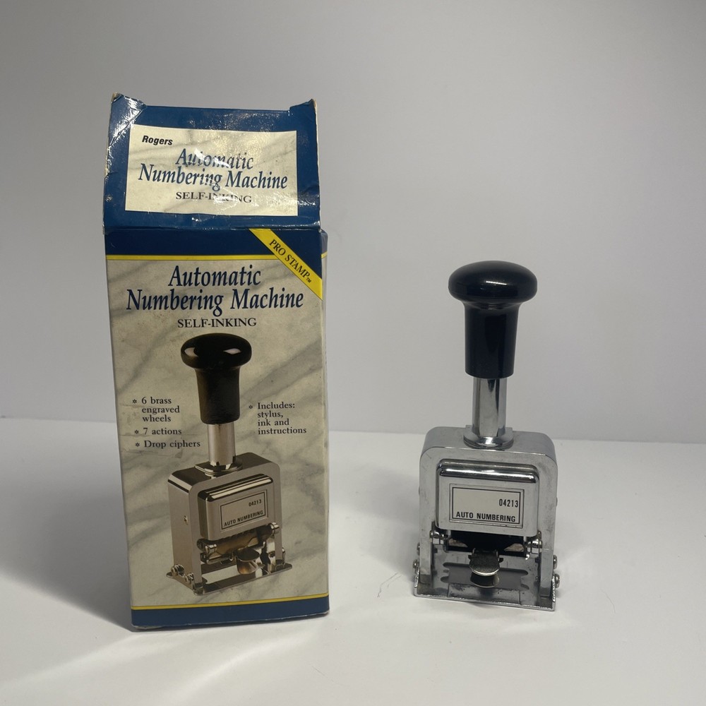Rogers Automatic Numbering Machine Self Inking Used