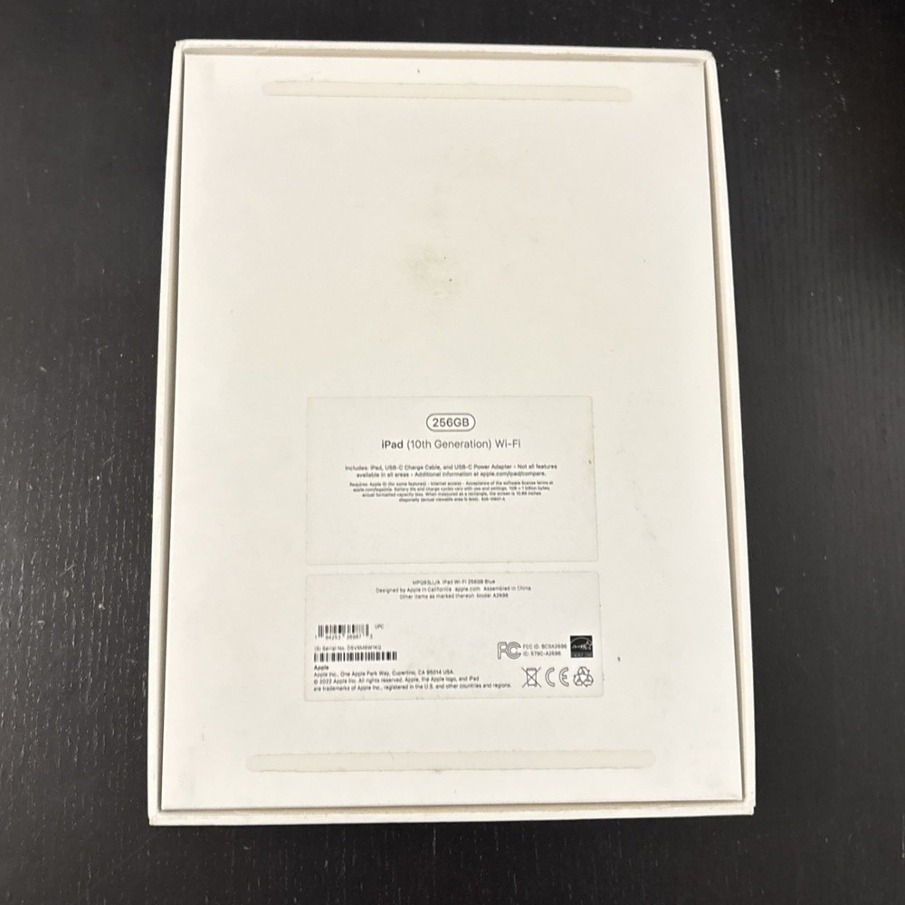 iPad 10th Generation 256GB Replacement Box Only - No Tablet