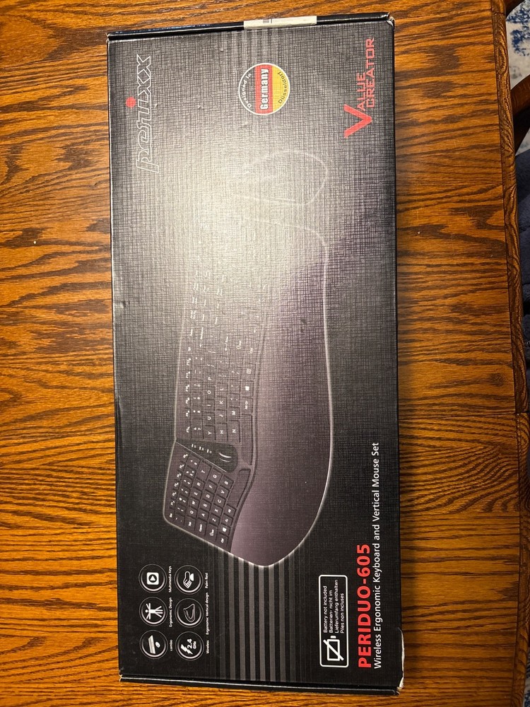 Perixx Periduo-605, Wireless Ergonomic Split Keyboard and Vertical Mouse Combo