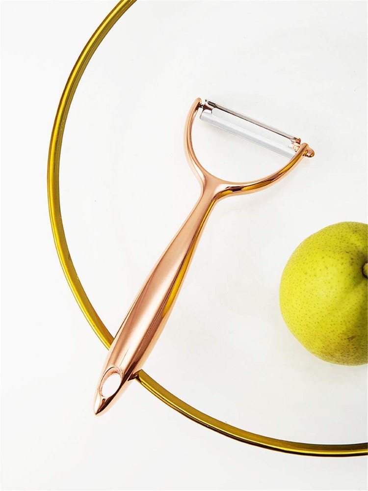 Chef Select Super-Sharp Y-shaped Vegetable Peeler, Copper-plated, Hole for hang