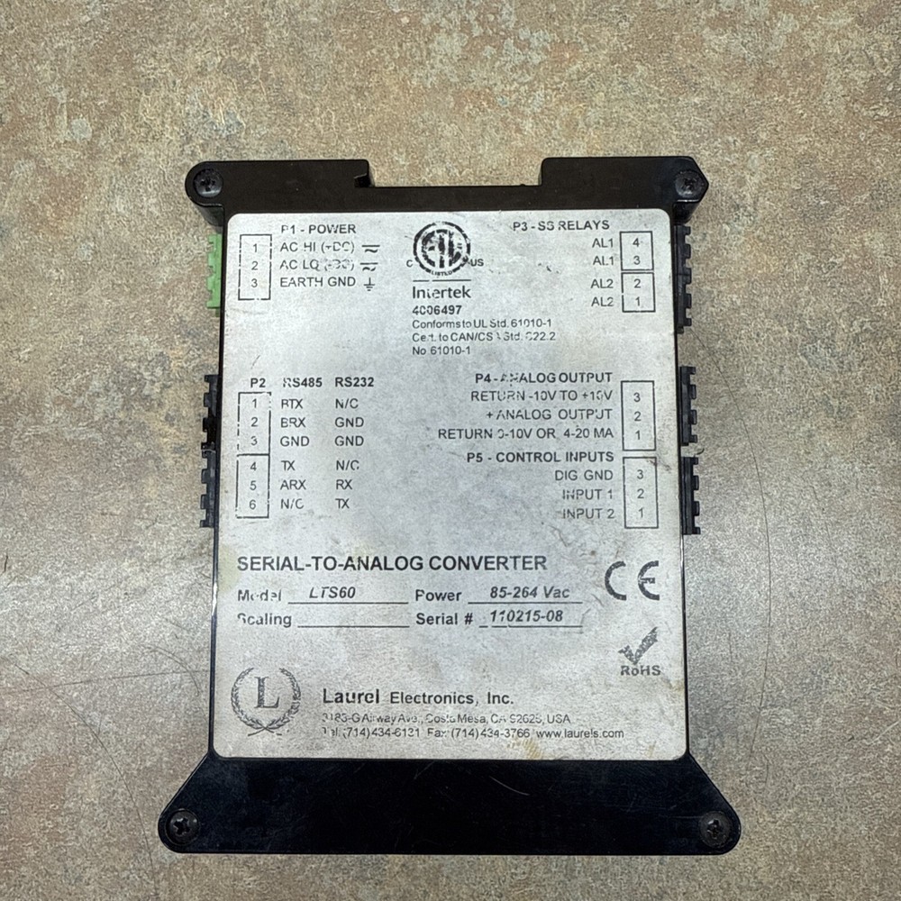 Laurel electronics LTS60 serial to analog converter