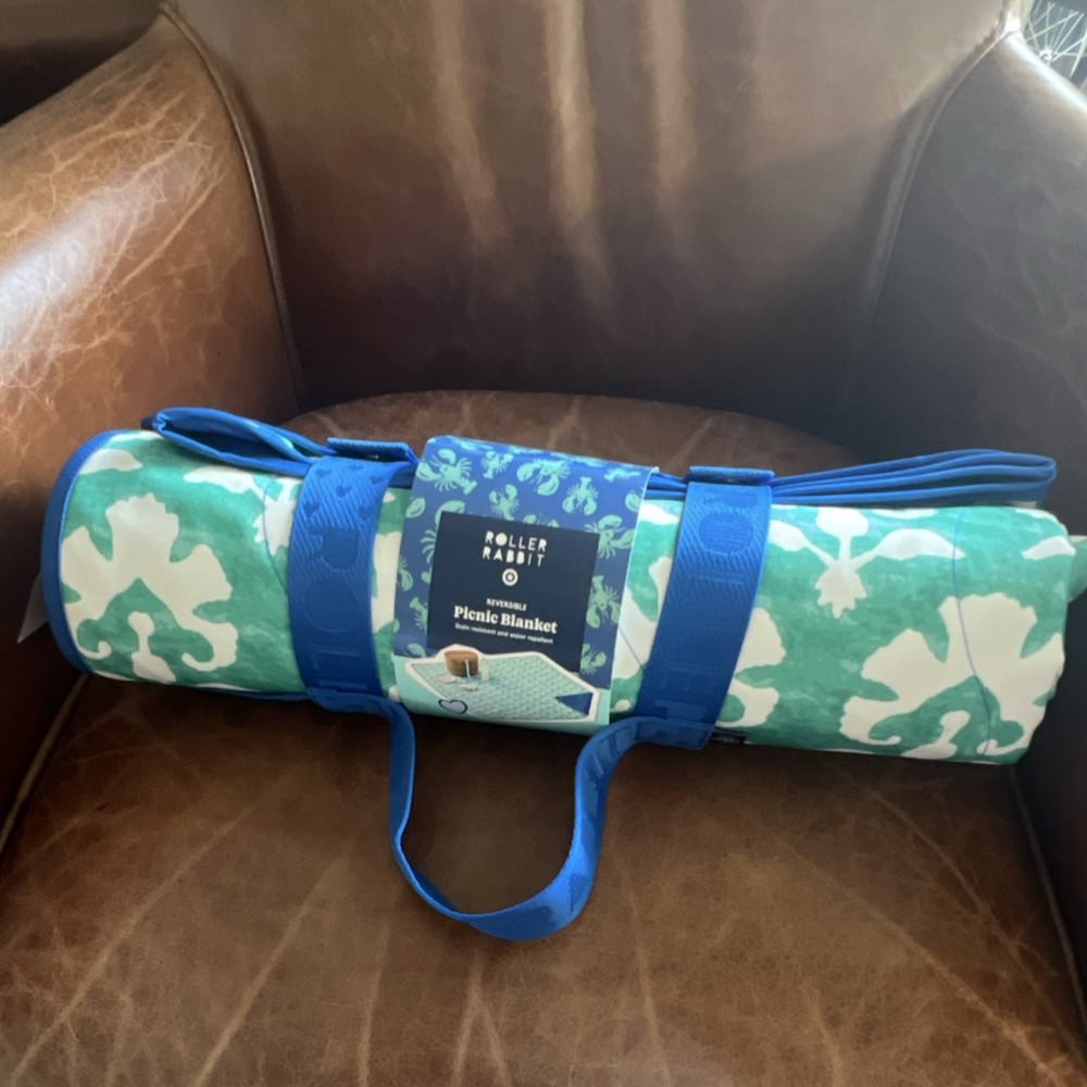 Roller Rabbit Reversible Picnic or Beach Blanket 72x72