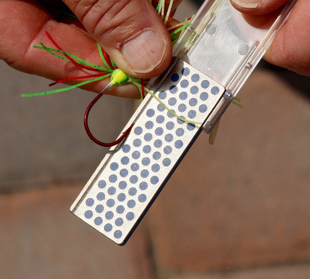 Mini Portable Diamond Fish Hook Sharpener Coarse Grit Tool Blue