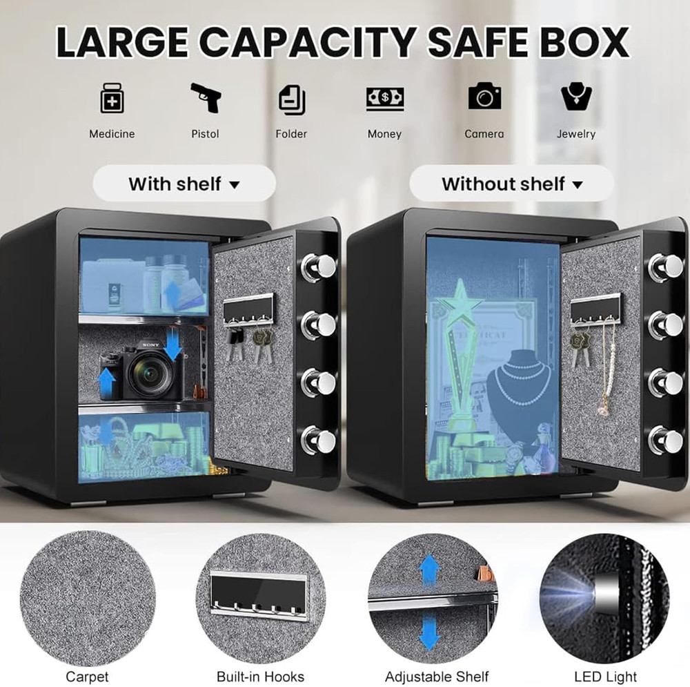 2.2 Cub Safe Box with Touch Screen Keypad & Mute Function, Home/Office Safe
