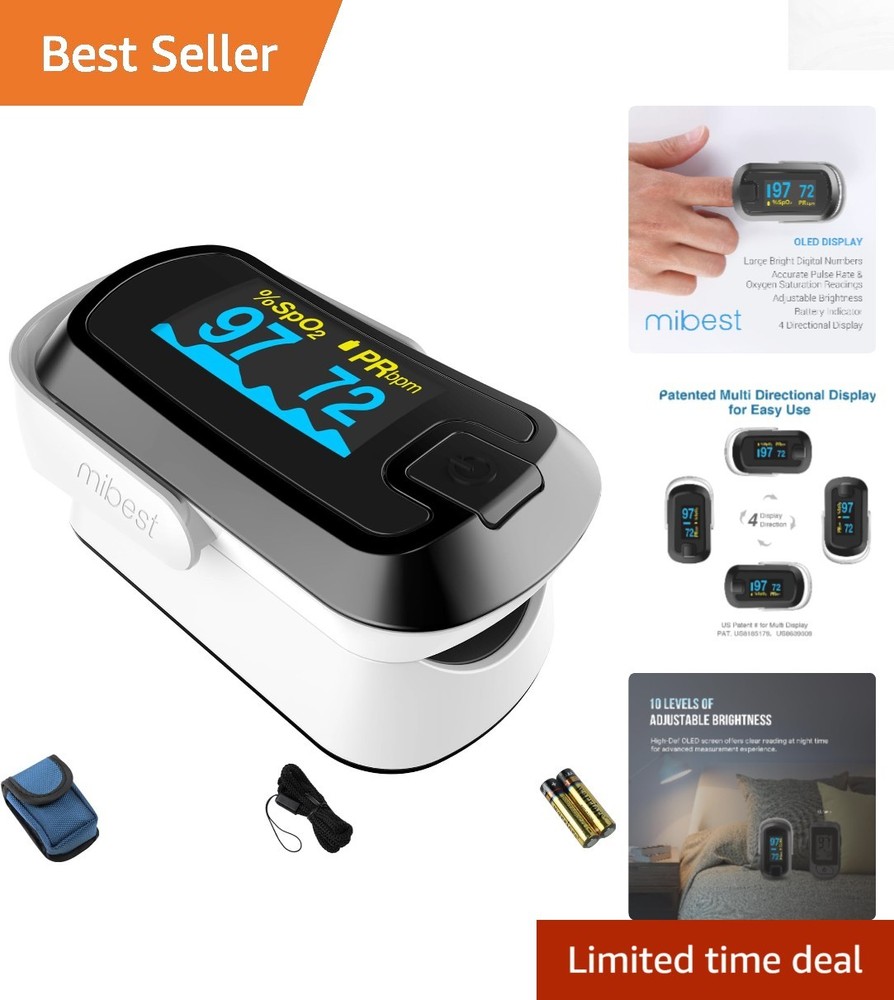 Versatile OLED Finger Pulse Oximeter with Adjustable Display for All Users