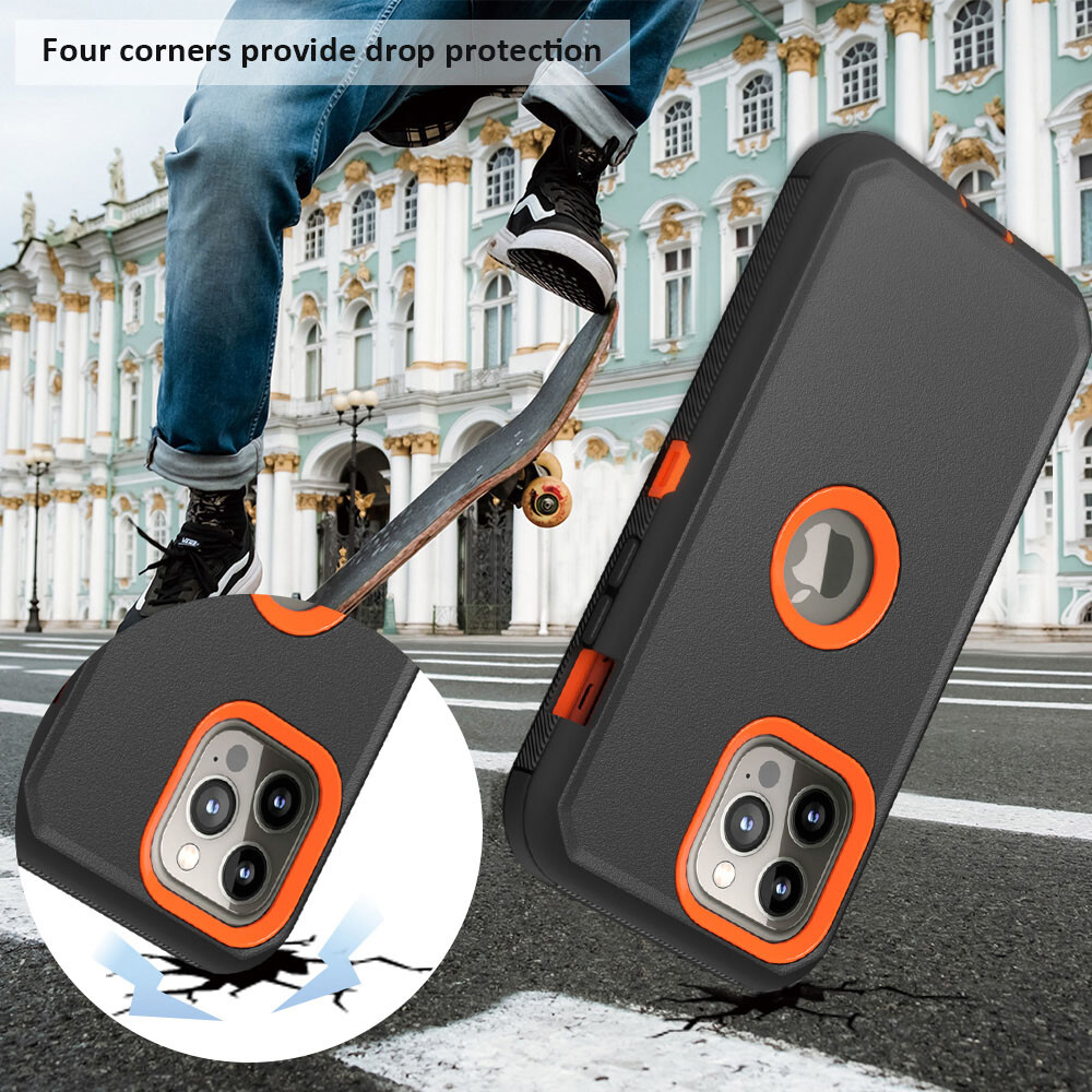 For iPhone 15 Pro Max 14 13 12 11 Shockproof Case Defender Cover With Belt Clip