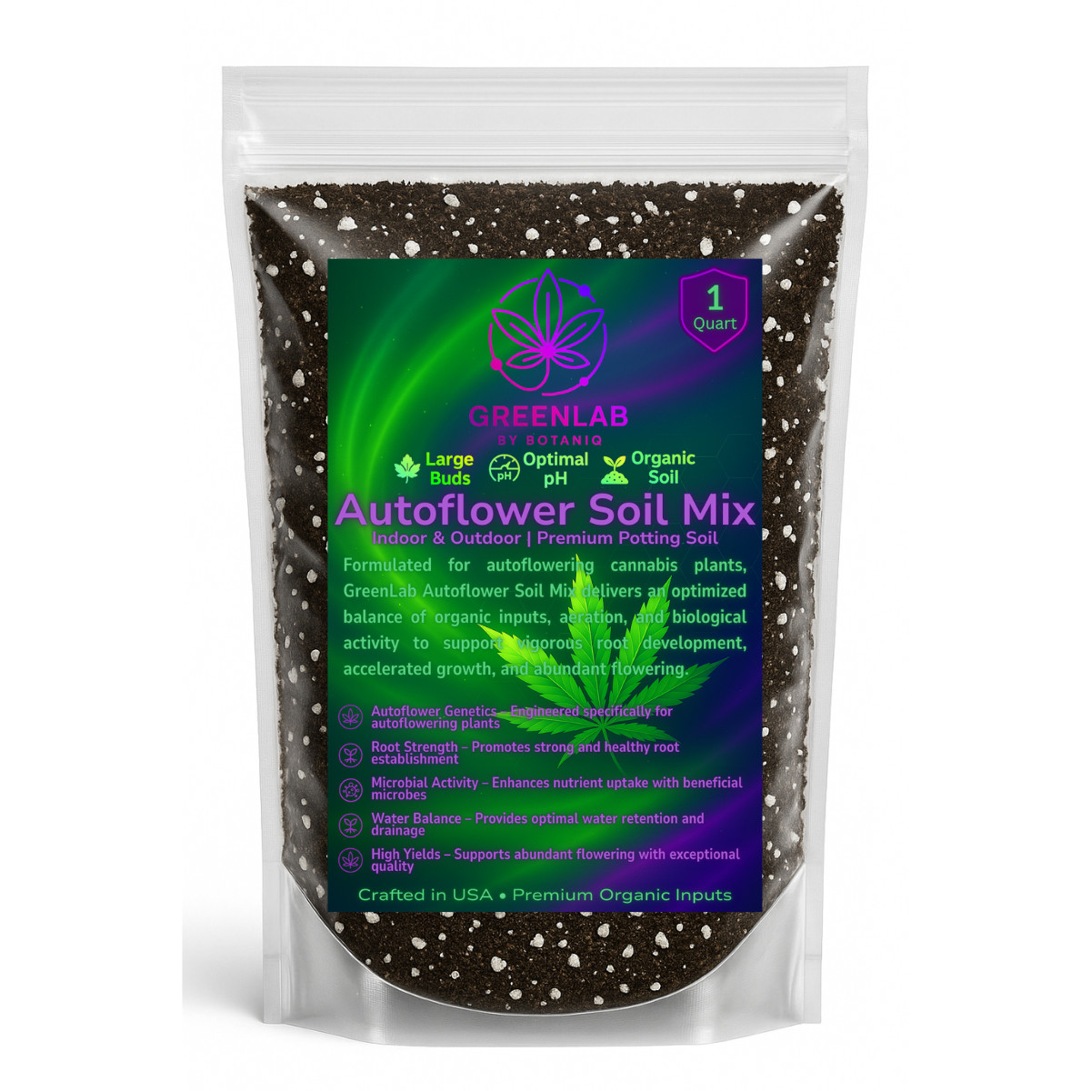 Organic Autoflower Super Soil Living Potting Mix with Mycorrhizae Indoors