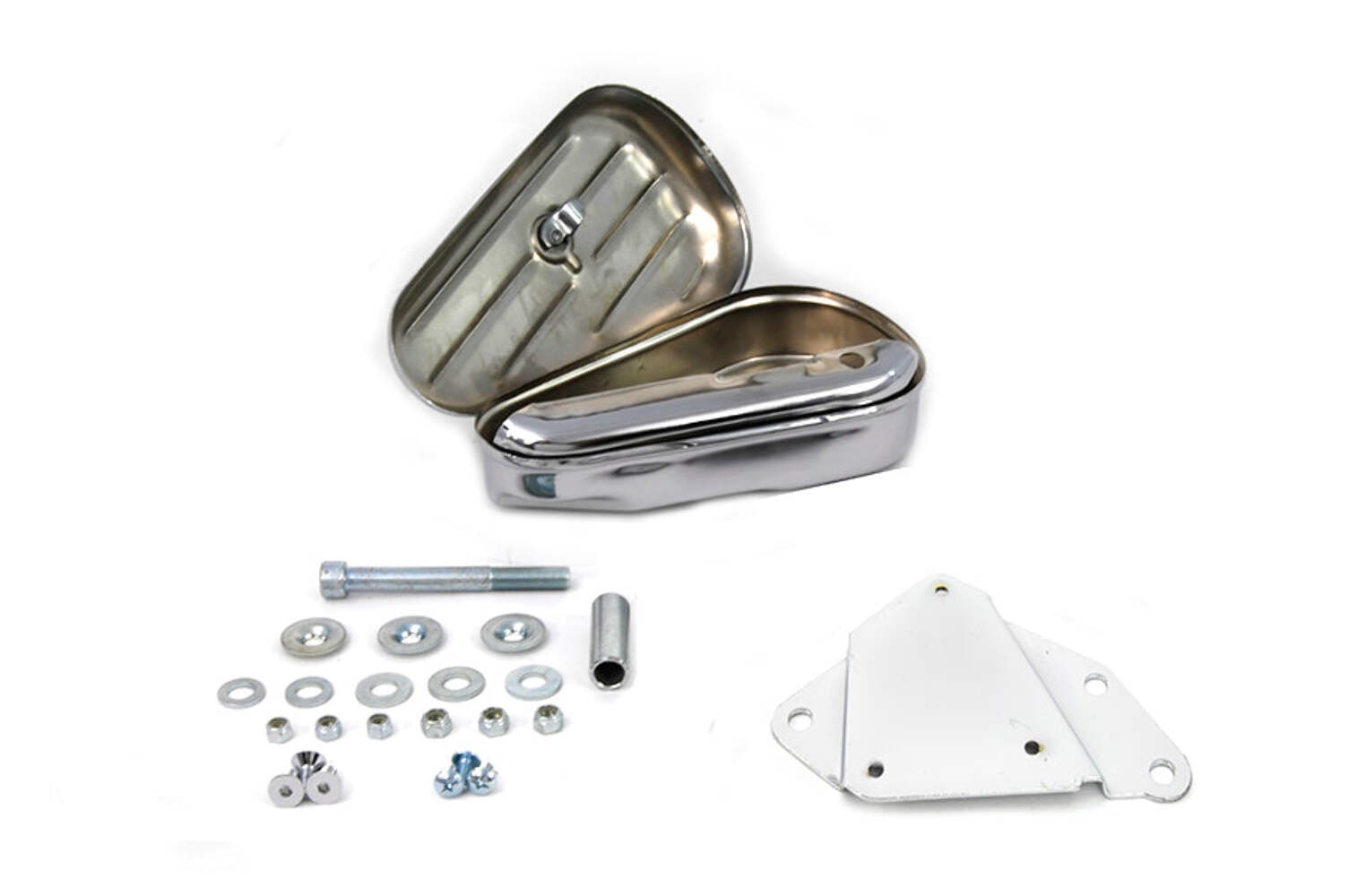 Chrome right side tool box & mount kit for Harley-Davidson Softail
