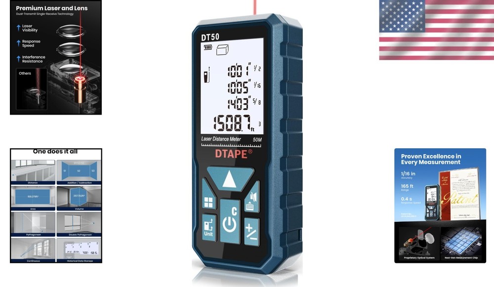 High-Accuracy Laser Measure 330ft Range