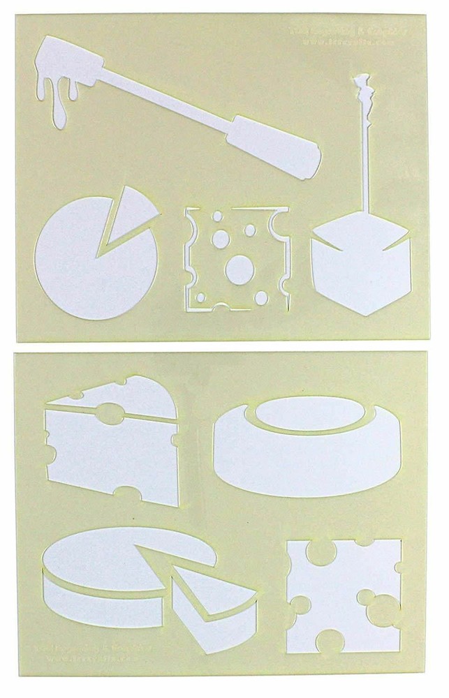 Cheese Stencils-2 Pc Set - 14 Mil Mylar