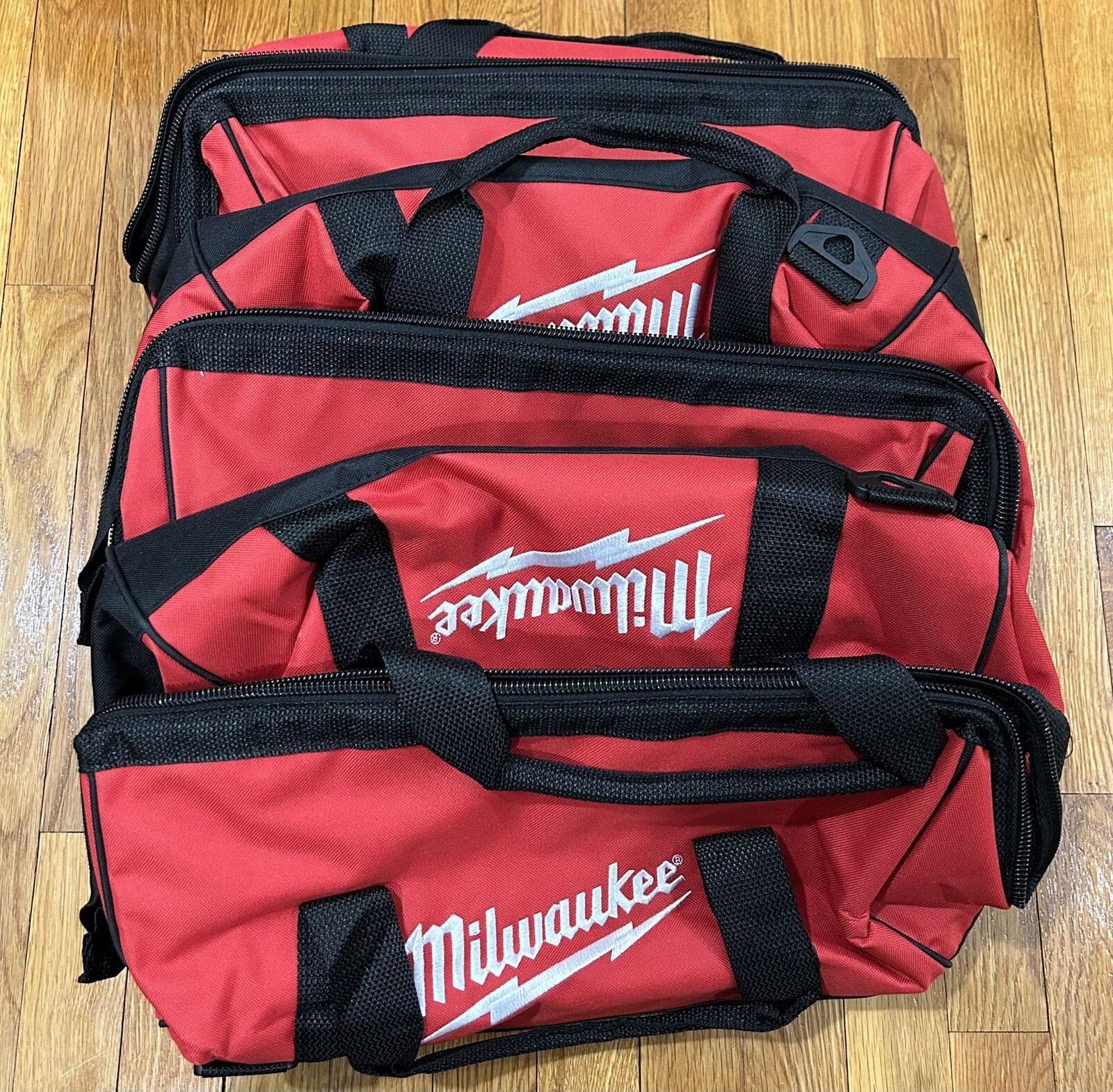 THREE 3 MILWAUKEE 16 x 11 x 9.5" 50-55-3550 CANVAS CONTRACTOR TOOL BAG SET NEW