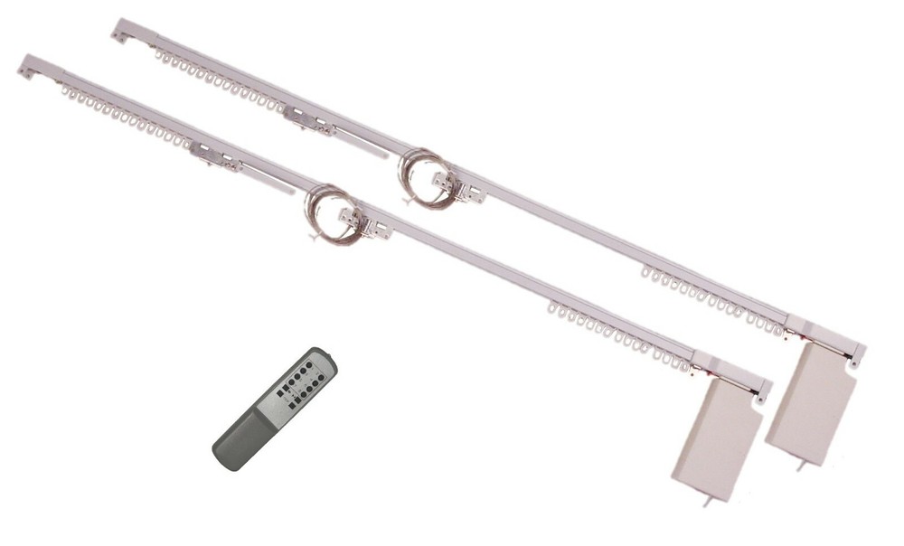16ft Remote Controlled automatic Electric Dual Tracks for both sheer and drapes