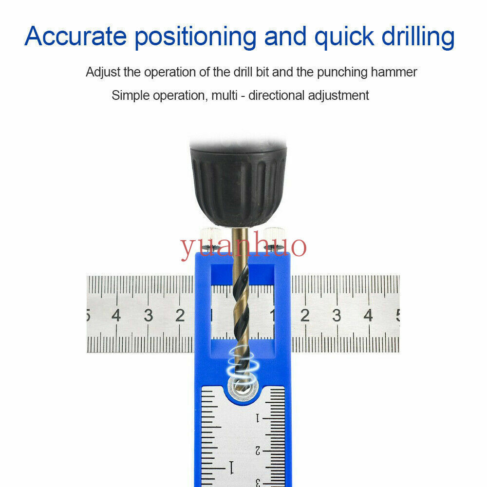 Cabinet Hardware Jig Adjustable Punch Locator Handle Template Tools Drill Guide