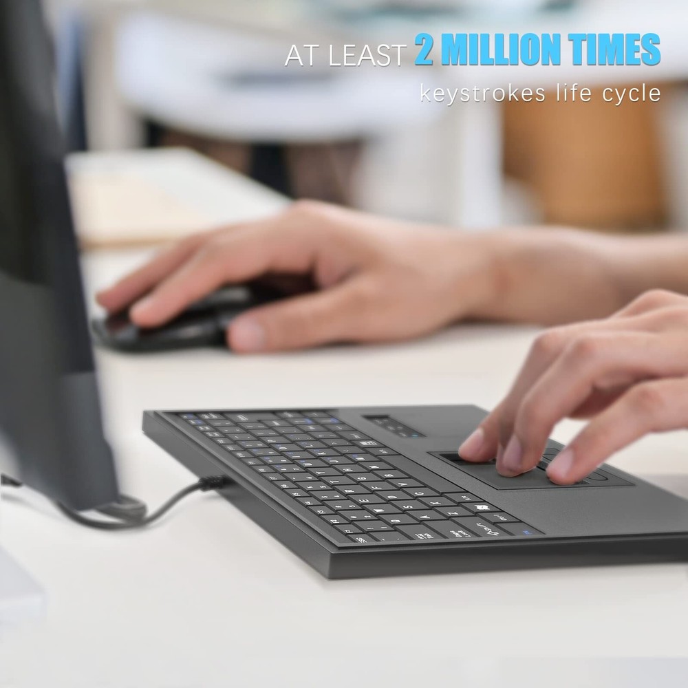 E-SDS Wired Machine Keyboard with Touchpad Portable Compact - PS/2 Interface